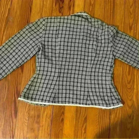 Veronica Beard Inspired Navy Plaid Blazer By New York Style Sz 10 NWOT - Picture 6 of 7